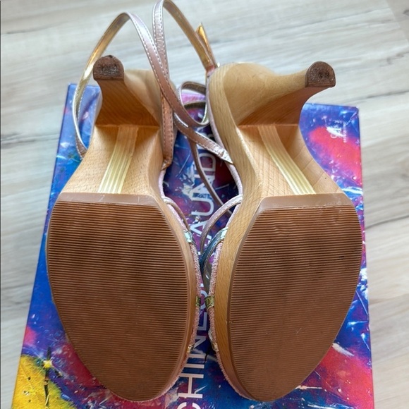 Vintage Chinese Laundry Women's Pink, Pastel and Gold Strappy High Heels Size 8 - Picture 11 of 16